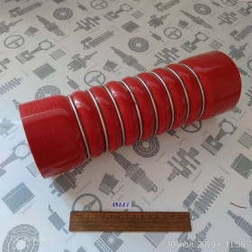 Патрубок интеркулера MAN 90х290 (7 волн) (СИЛИКОН) красный (QDAPC)